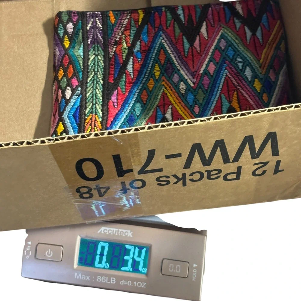 Handmade Upcycled Makeup Bag Huipil Pouch Multicolor Guatemalan